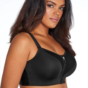 Curvy Couture Zip Fit Underwire Sports Bra